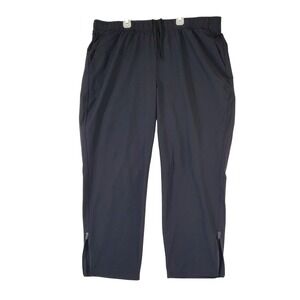 Tek Gear Mens XXL Black Ripstop Athletic Training Pants Ankle Zip Drawstring